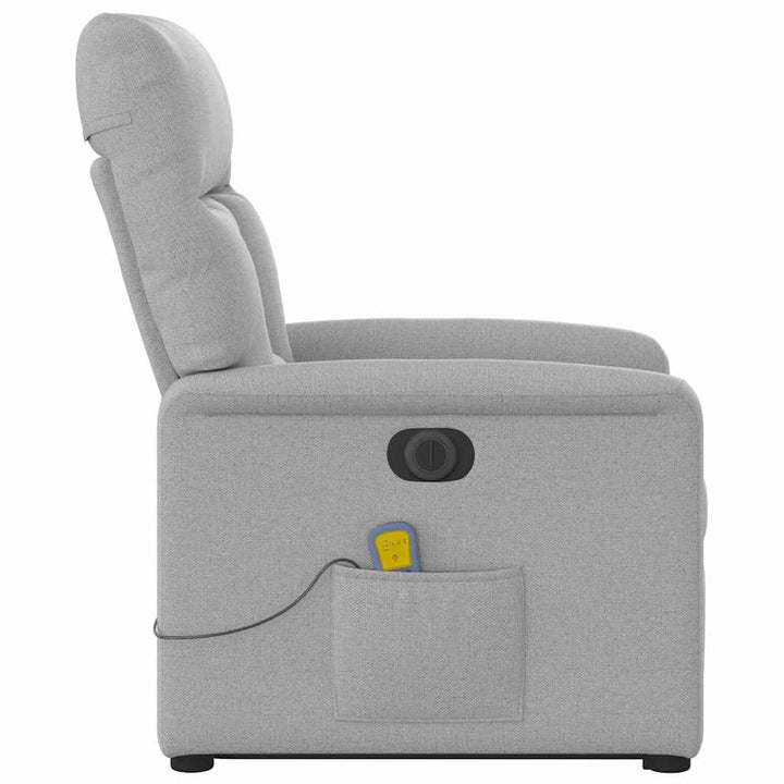 elektrisk massagestol med løftefunktion stof skygrå