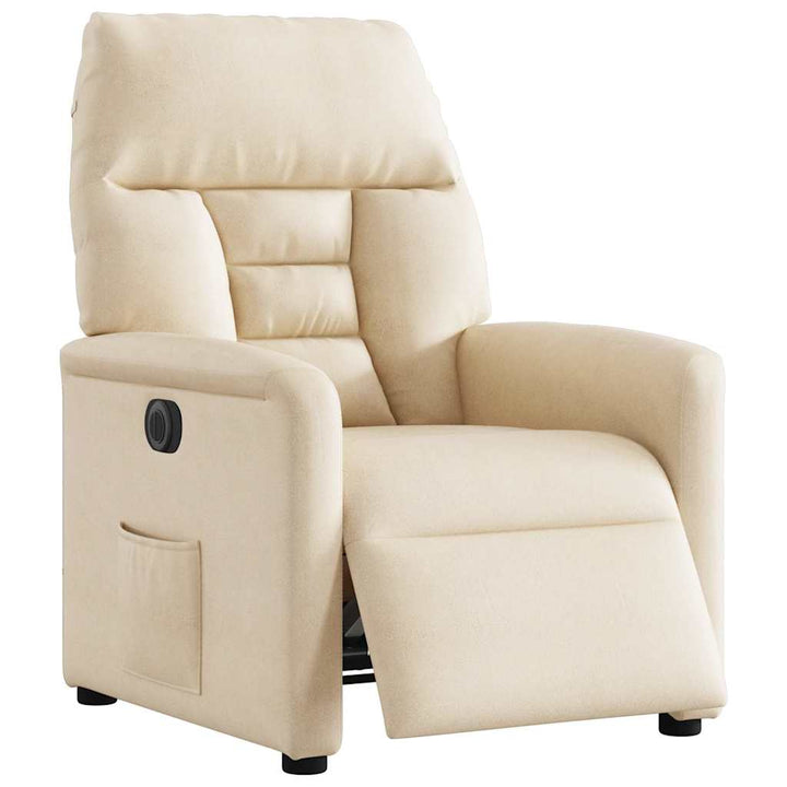 eldrevet lænestol mikrofiberstof beige