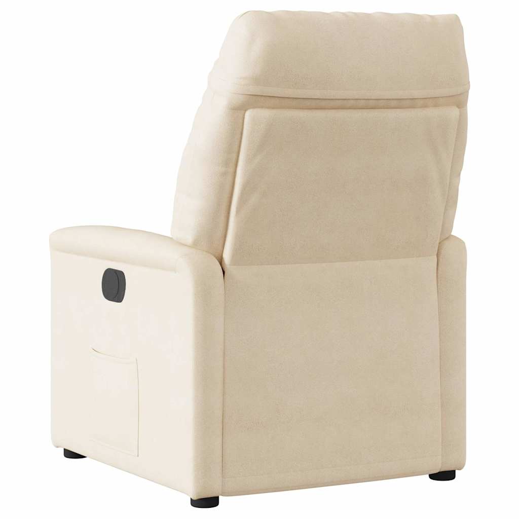 eldrevet lænestol mikrofiberstof beige