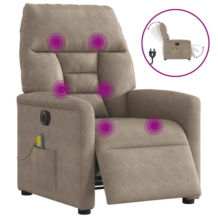 massagestol mikrofiberstof gråbrun
