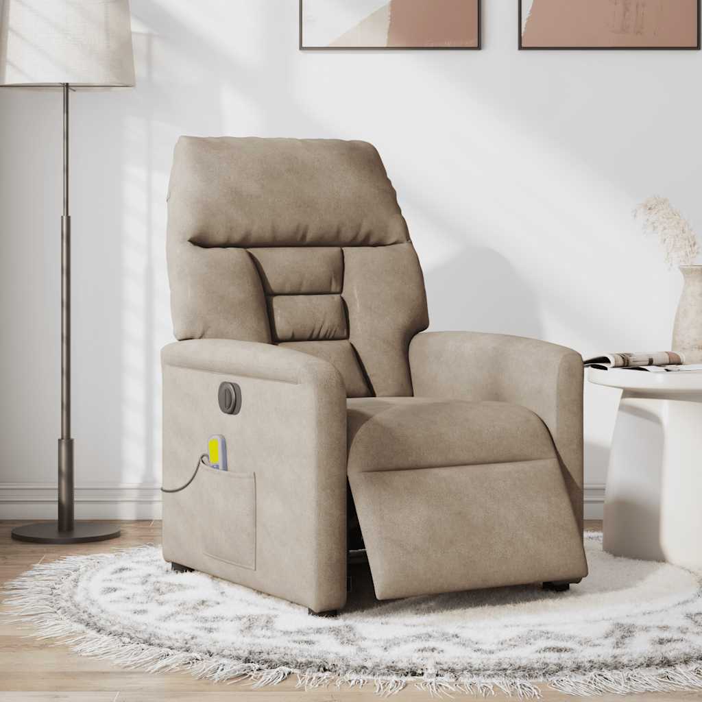 massagestol mikrofiberstof gråbrun