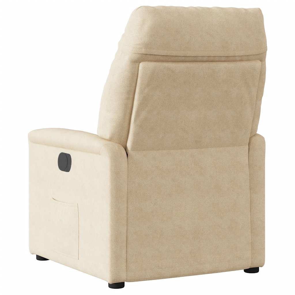 massagestol mikrofiberstof cremefarvet