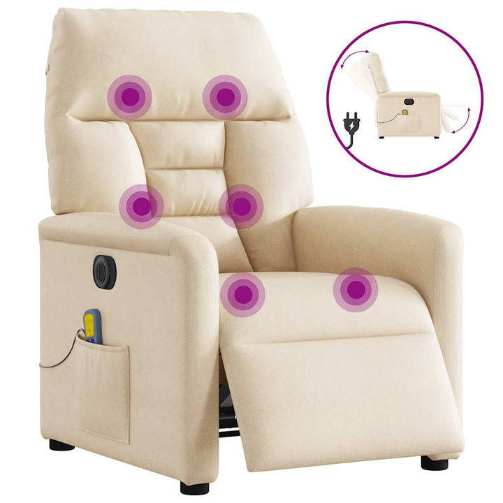 massagestol mikrofiberstof beige