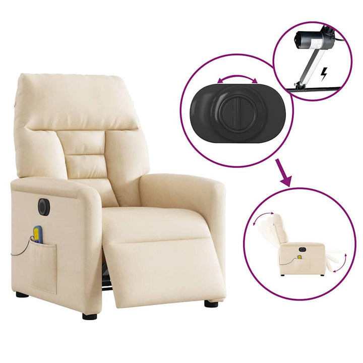 massagestol mikrofiberstof beige