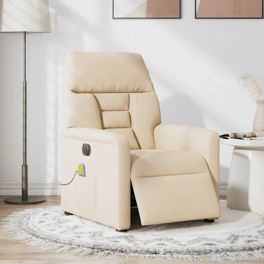 massagestol mikrofiberstof beige