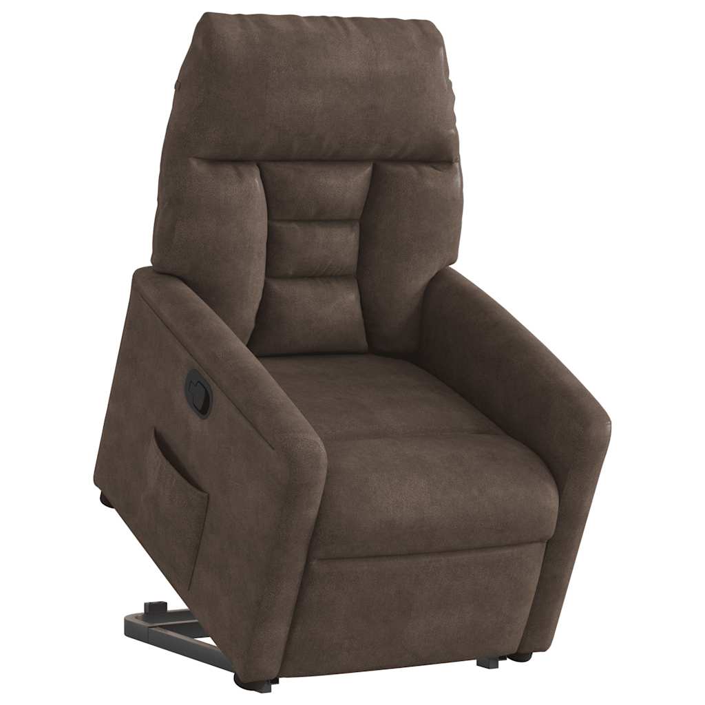 løftestol mikrofiberstof brun