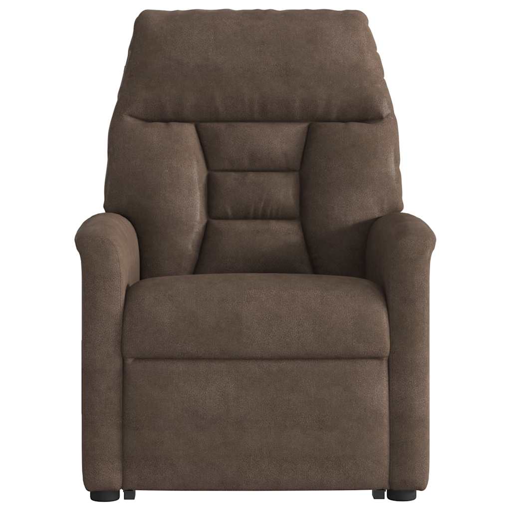 løftestol mikrofiberstof brun