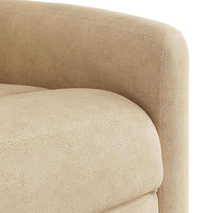 massagestol med løftefunktion mikrofiberstof cremefarvet