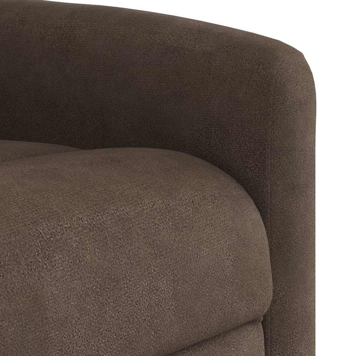 massagestol med løftefunktion mikrofiberstof brun