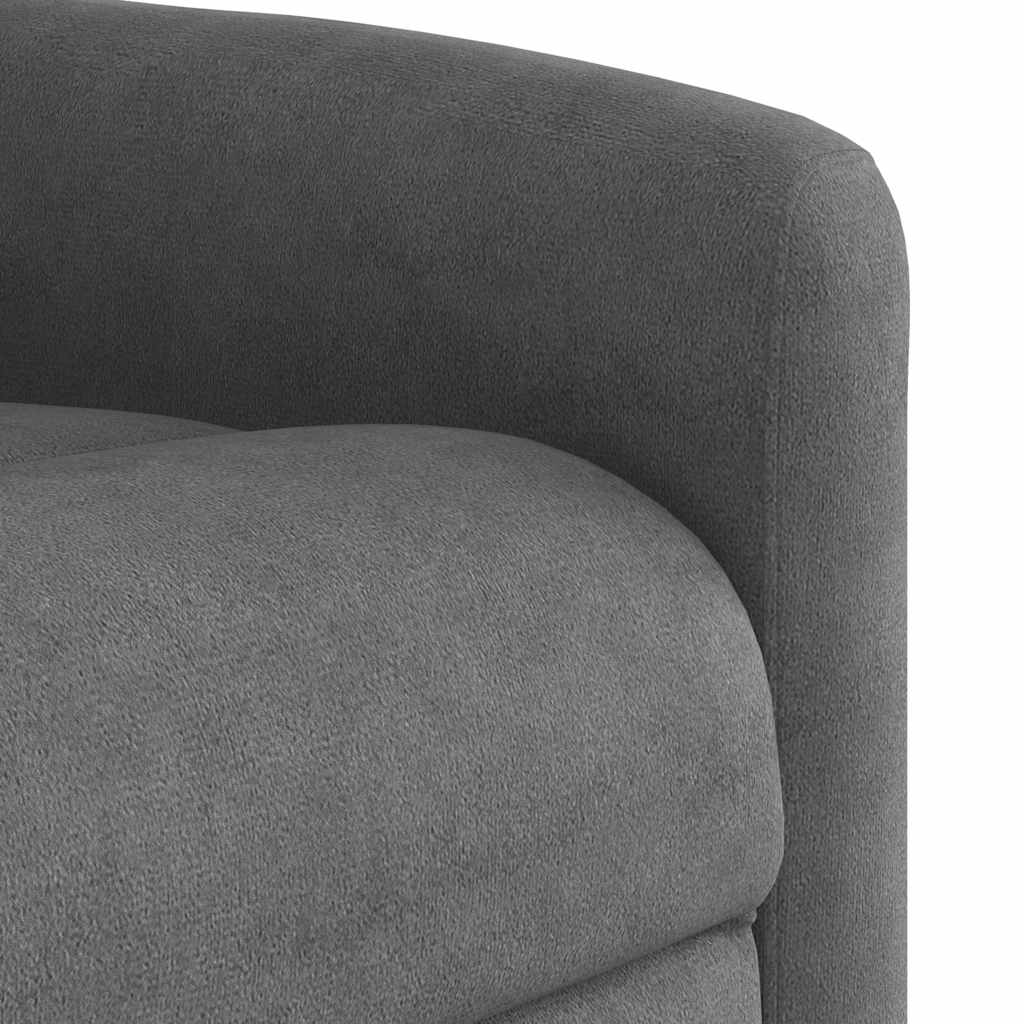 massagestol med løftefunktion mikrofiberstof mørkegrå