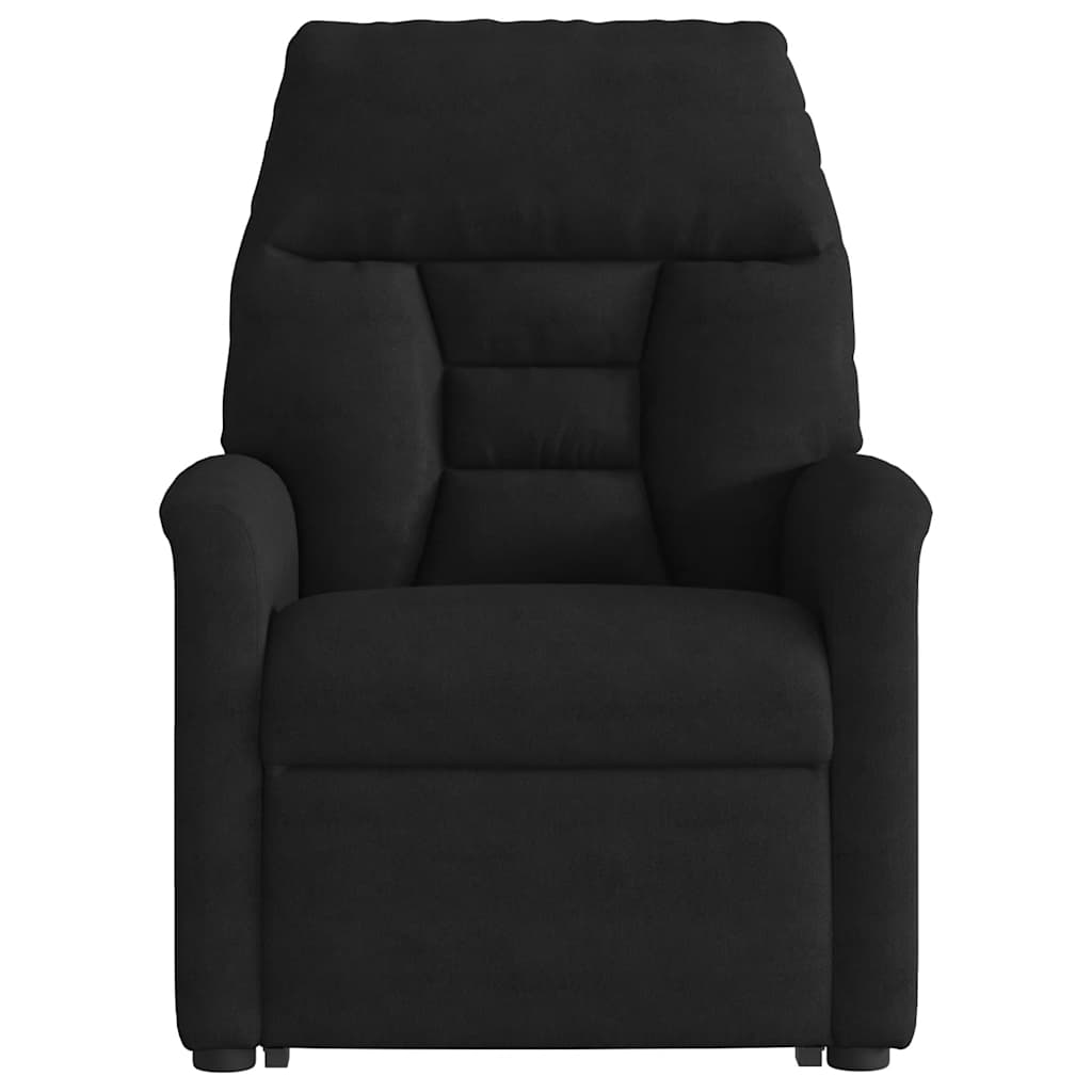 massagestol med løftefunktion mikrofiberstof sort