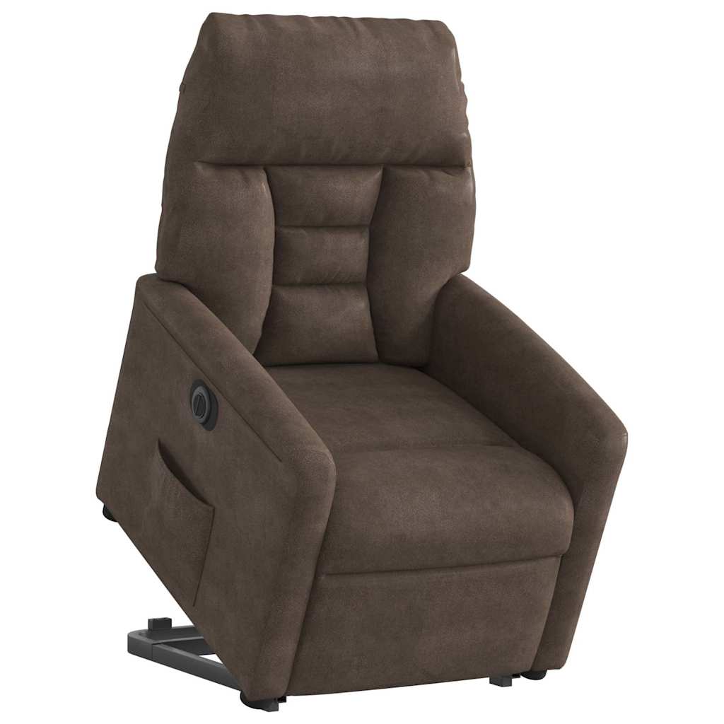 løftestol mikrofiberstof brun