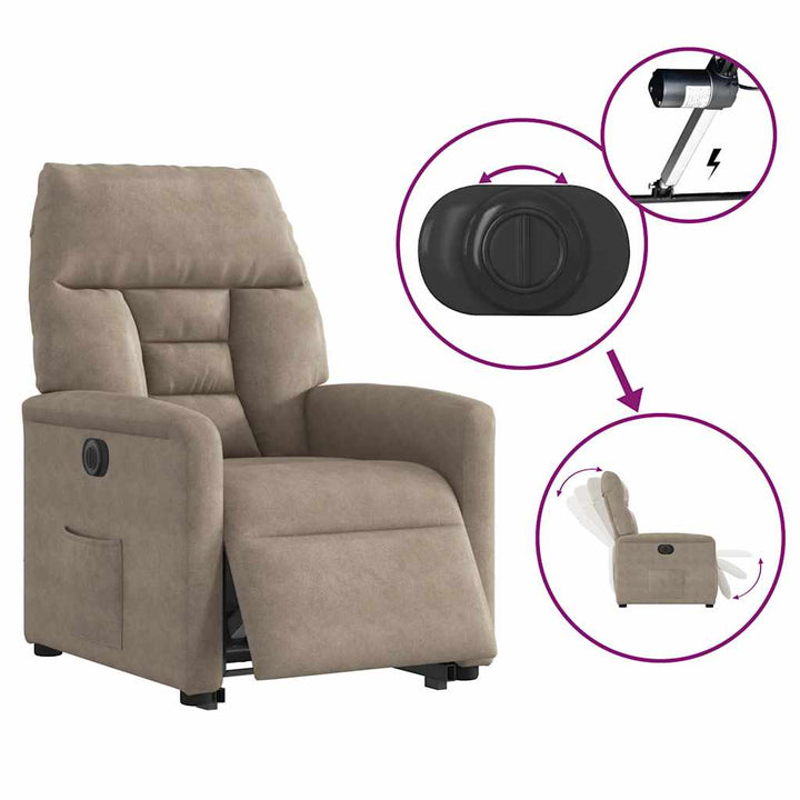 løftestole mikrofiberstof gråbrun