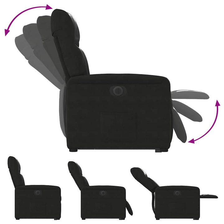 løftestol mikrofiberstof sort