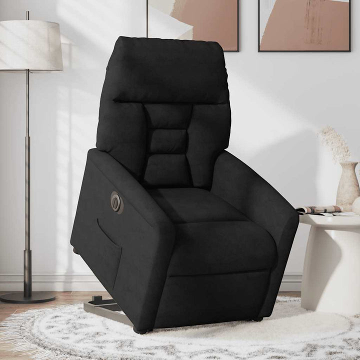 løftestol mikrofiberstof sort