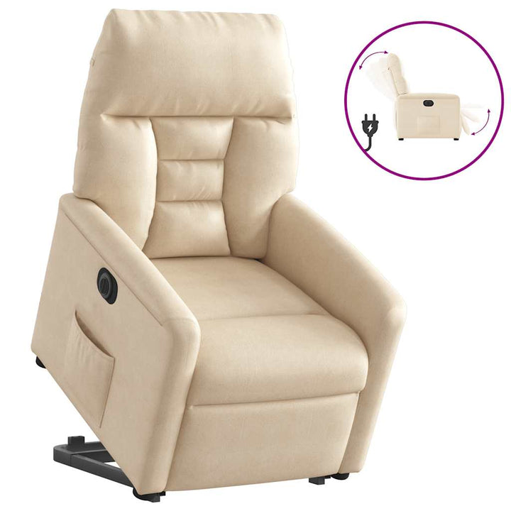 løftestol mikrofiberstof beige