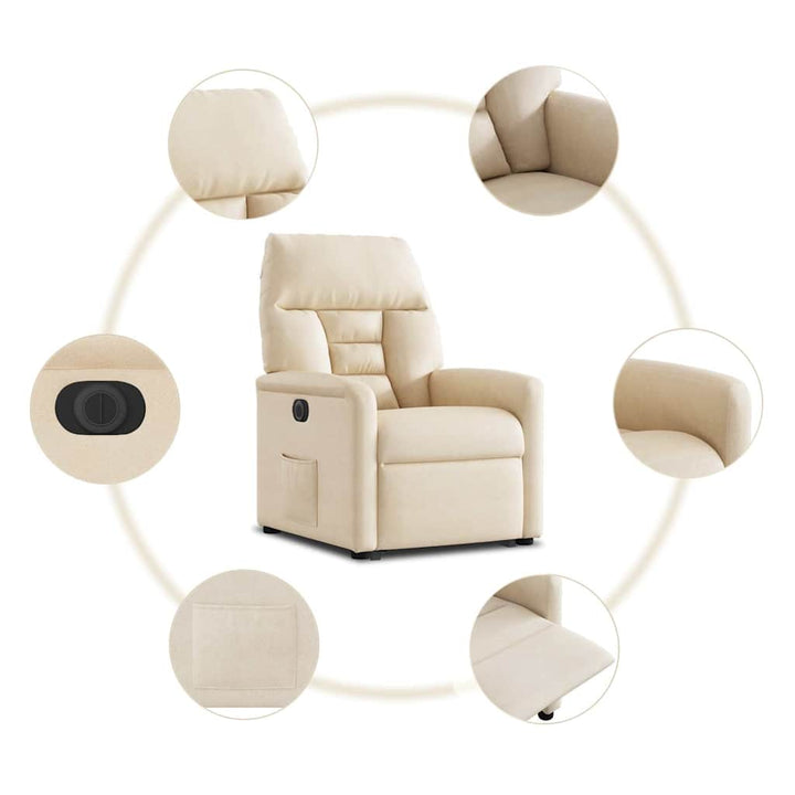 løftestol mikrofiberstof beige