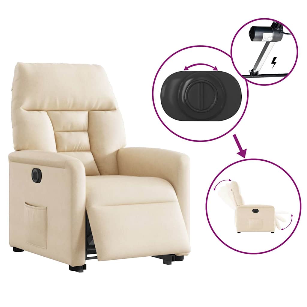løftestol mikrofiberstof beige