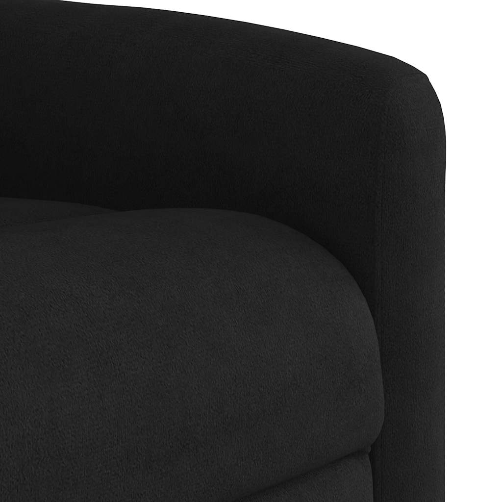 massagestol med løftefunktion mikrofiberstof sort