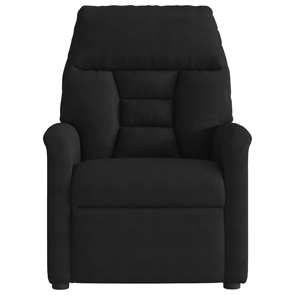 massagestol med løftefunktion mikrofiberstof sort