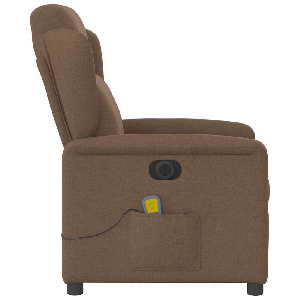eldrevet massagestol stof brun