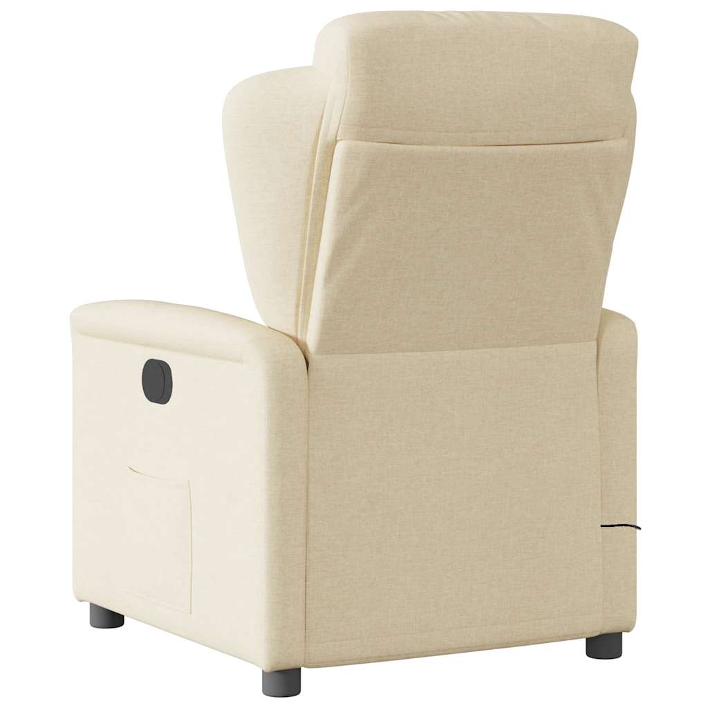 eldrevet massagestol stof cremefarvet