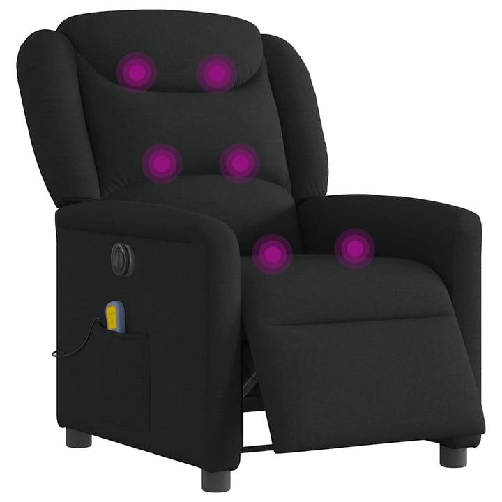 eldrevet massagestol stof sort