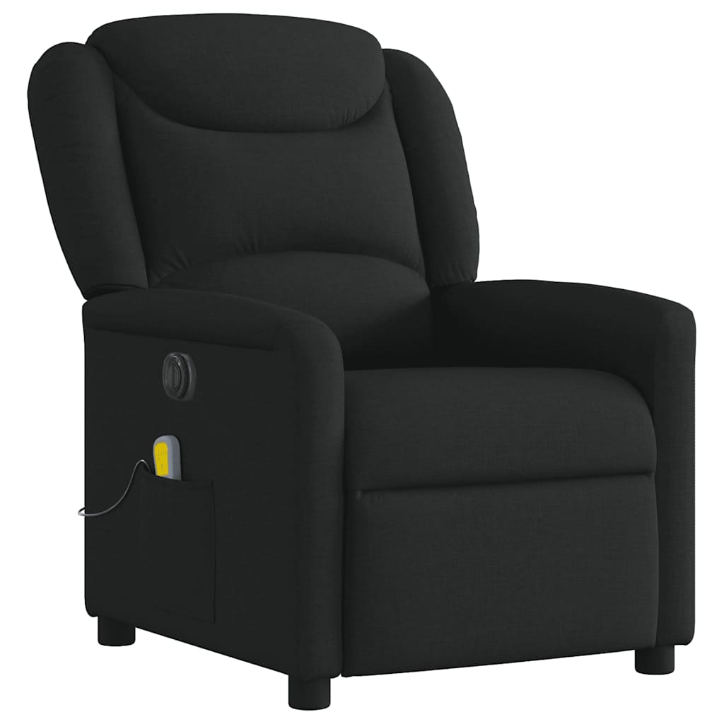 eldrevet massagestol stof sort