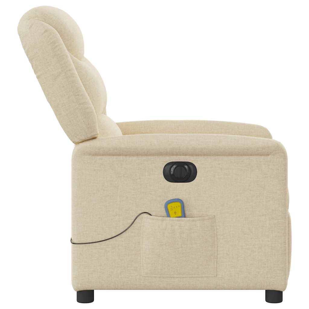eldrevet massagestol stof cremefarvet