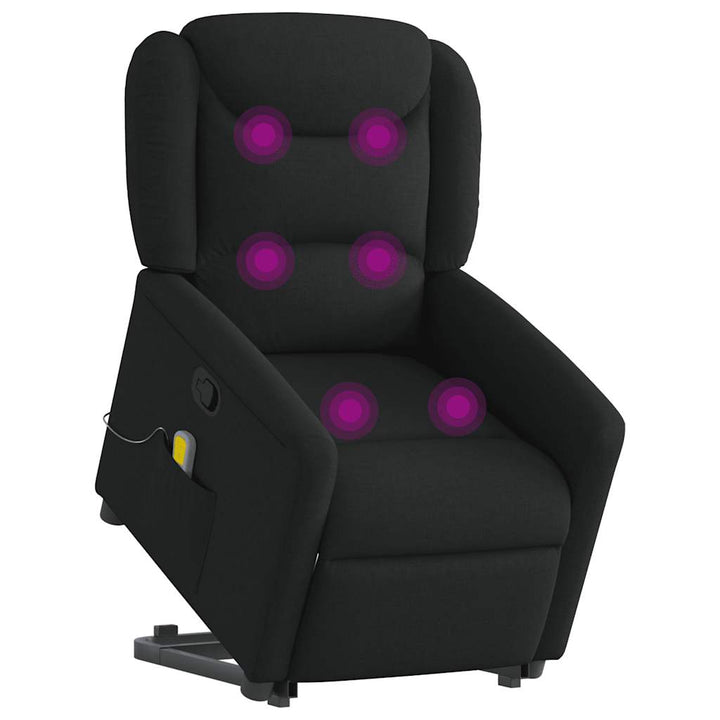løftestol med massage stof sort