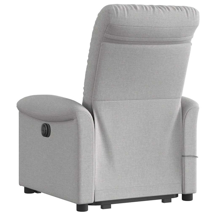 massagestol med løftefunktion stof skygrå