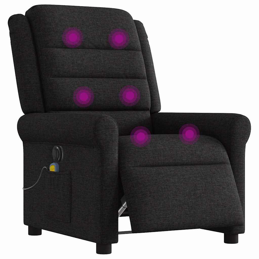 eldrevet massagestol stof sort