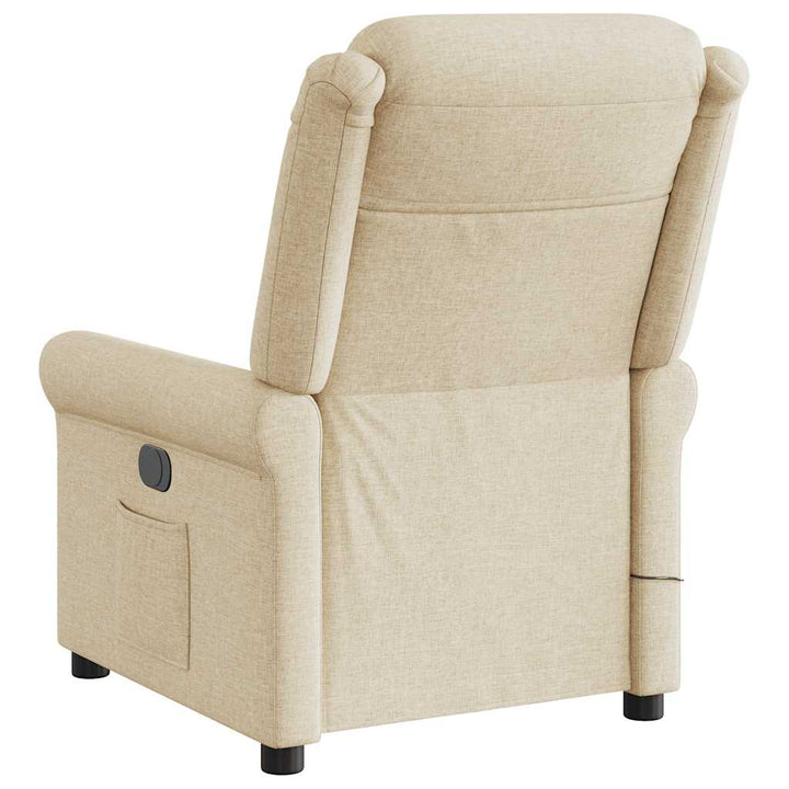 eldrevet massagestol stof cremefarvet