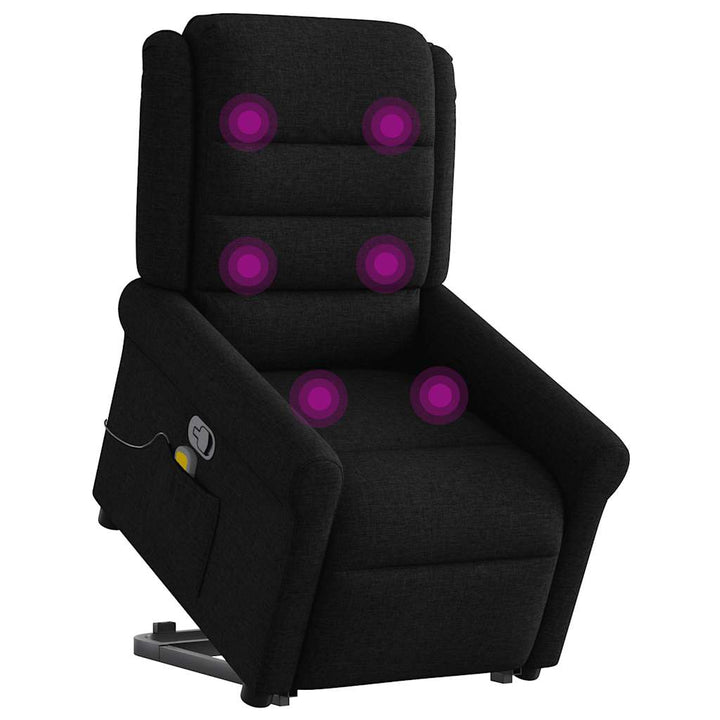 løftestol med massage stof sort