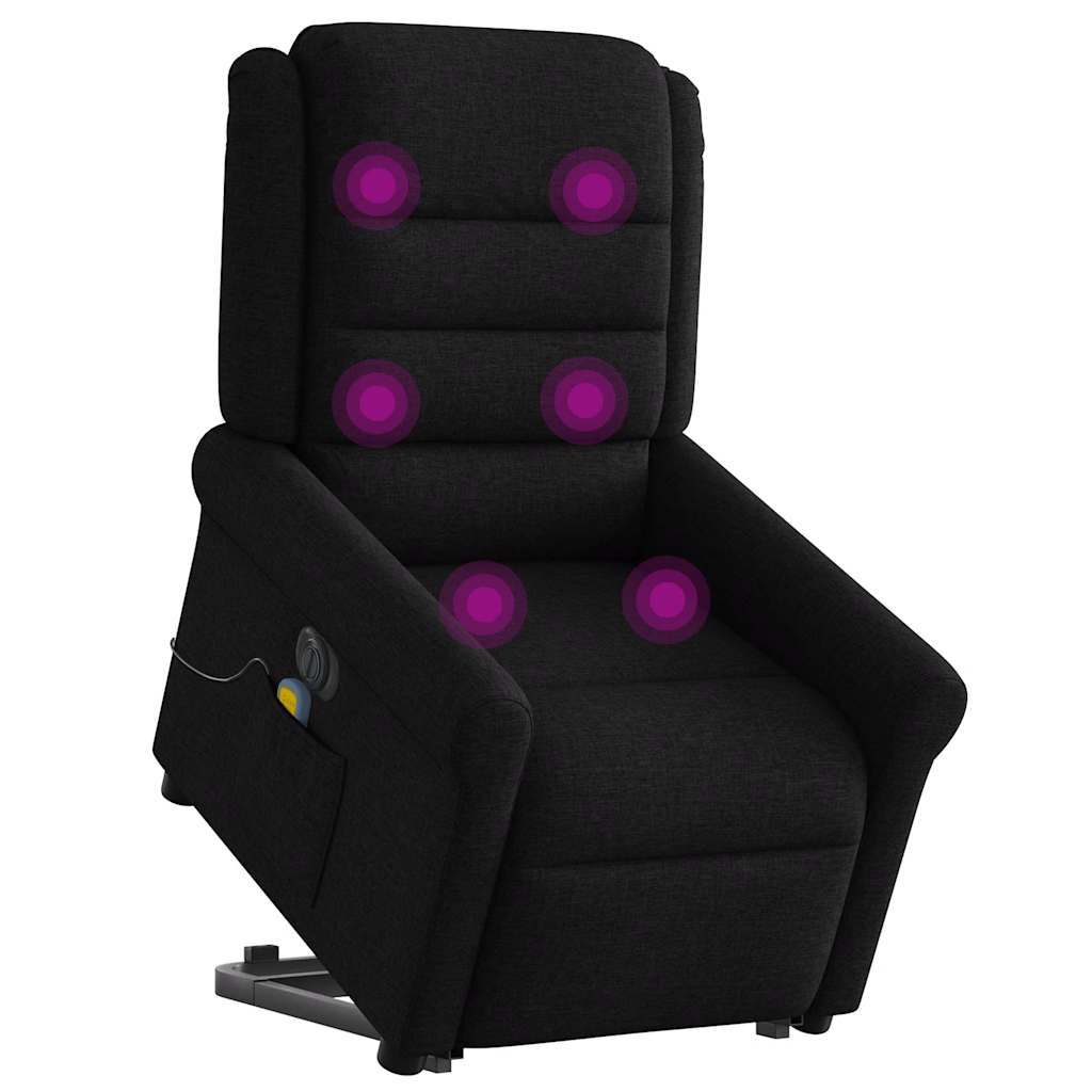 elektrisk massagestol med løftefunktion stof sort