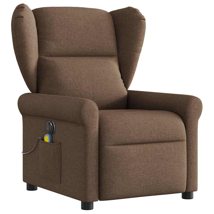 eldrevet massagestol stof brun