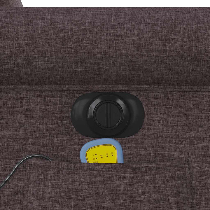 elektrisk massagestol med løftefunktion stof mørkebrun