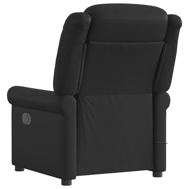 elektrisk massage-lænestol skinnende kunstlæder sort