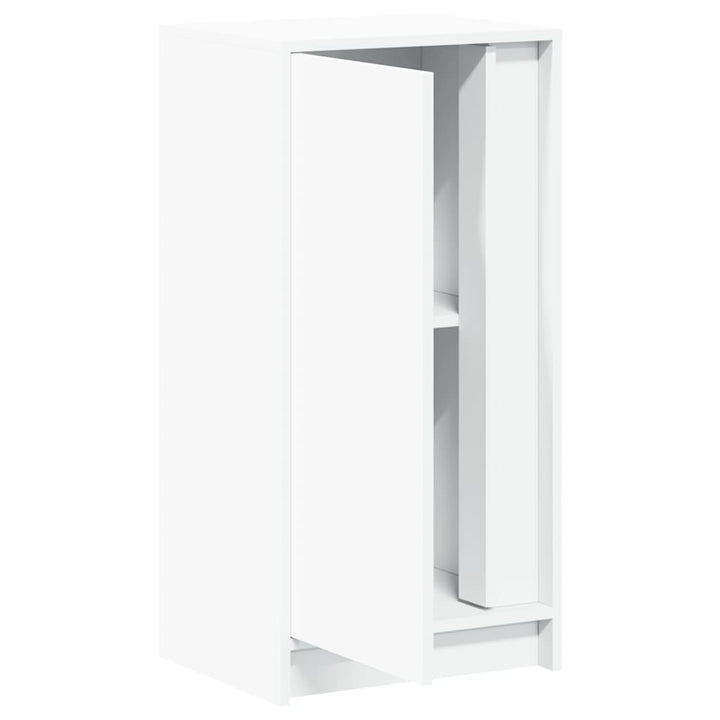 skænk med LED-lys 42,5x34x85 cm konstrueret træ hvid