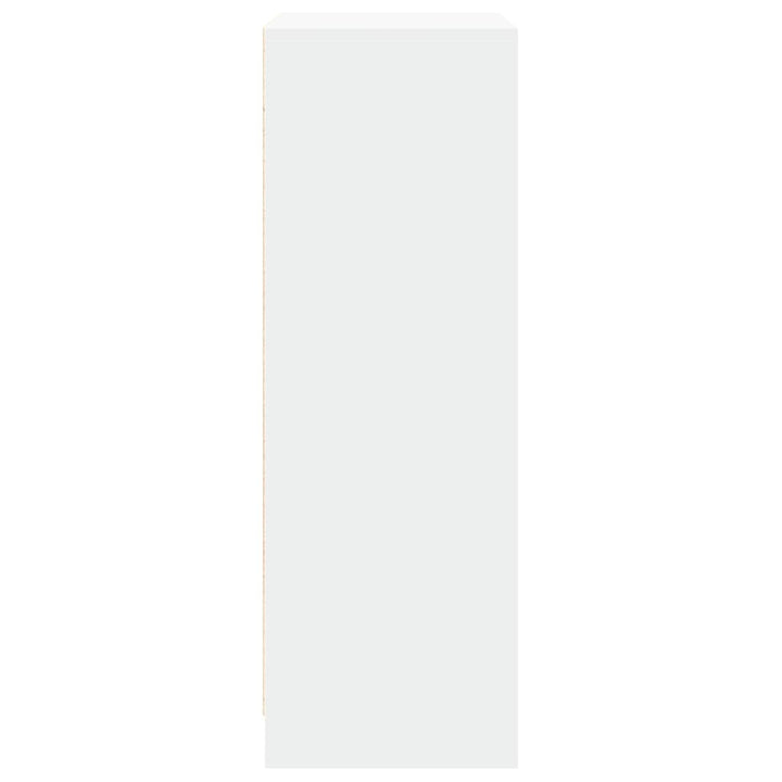 reol med LED 77x34x100 cm konstrueret træ hvid