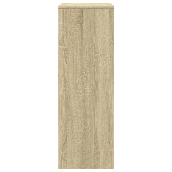 skab med LED 77x34x100 cm konstrueret træ sonoma-eg