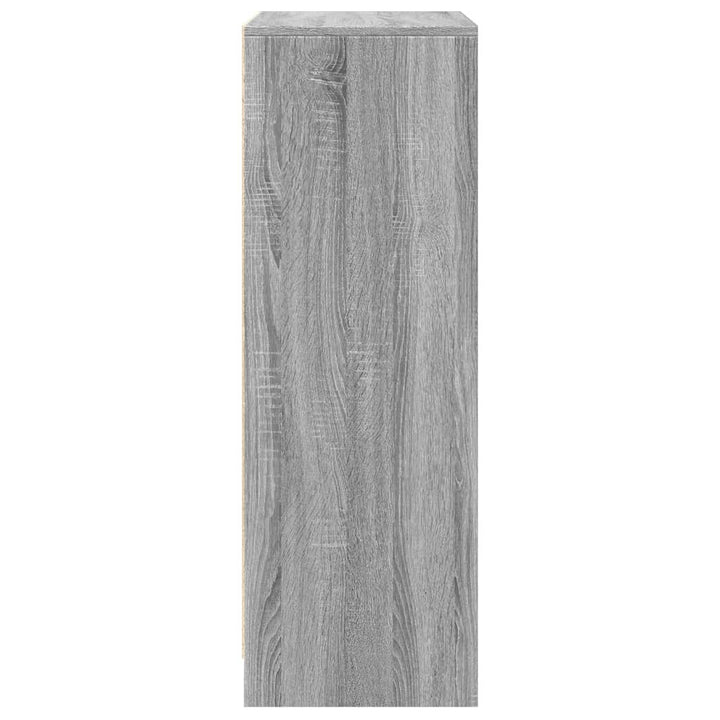 skab med LED-lys 77x34x100 cm konstrueret træ grå sonoma-eg