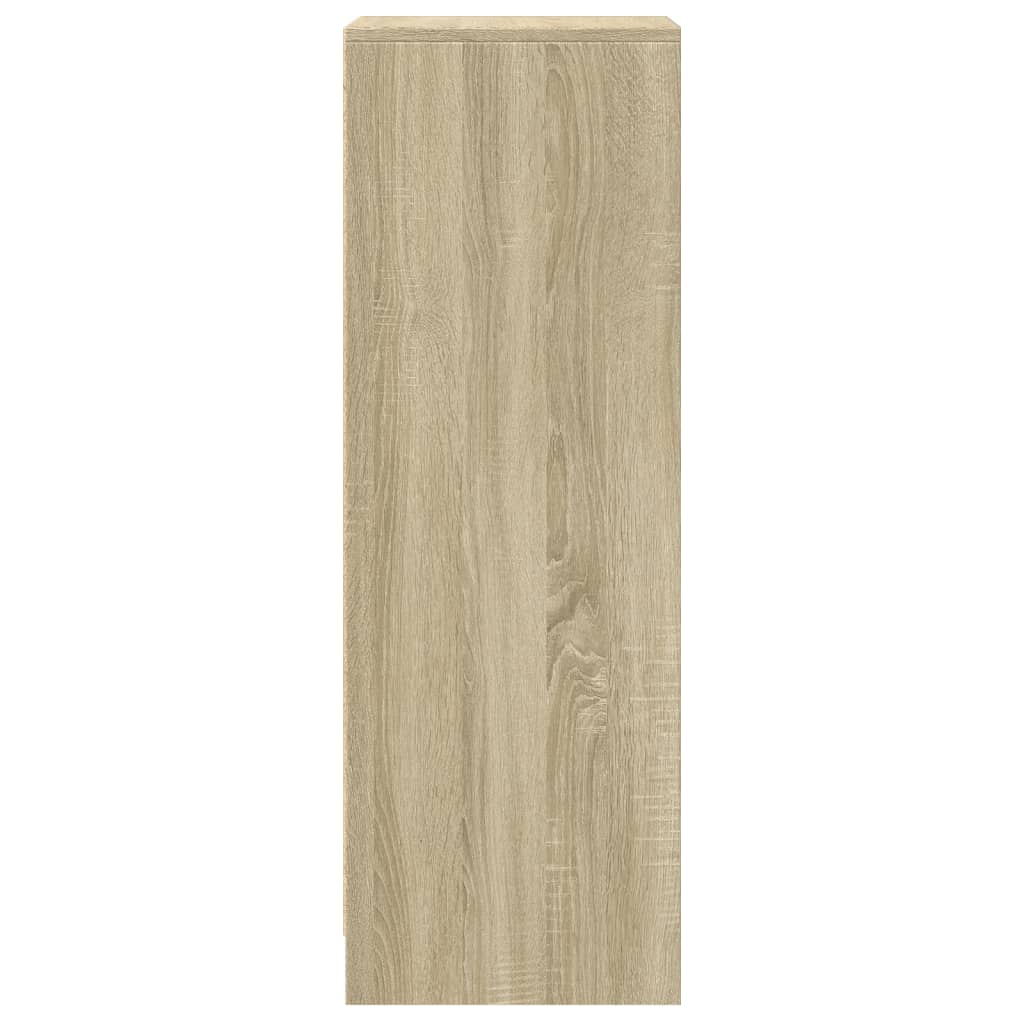 skab med LED-lys 42,5x34x100 cm konstrueret træ røget eg