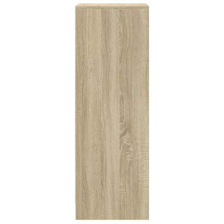 skab med LED-lys 42,5x34x100 cm konstrueret træ røget eg