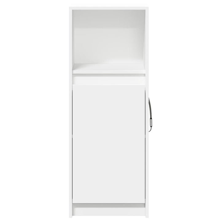 reol med LED-lys 38x34x100 cm konstrueret træ hvid