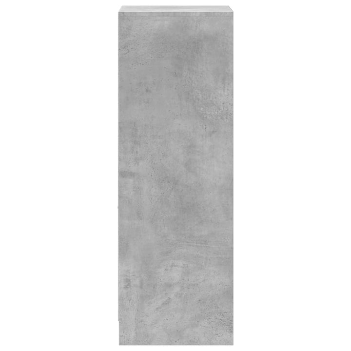 skab med LED-lys 38x34x100 cm konstrueret træ betongrå