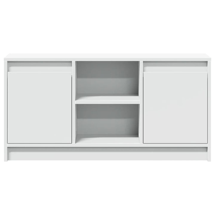 tv-bord med LED-lys 100x34x50 cm konstrueret træ hvid