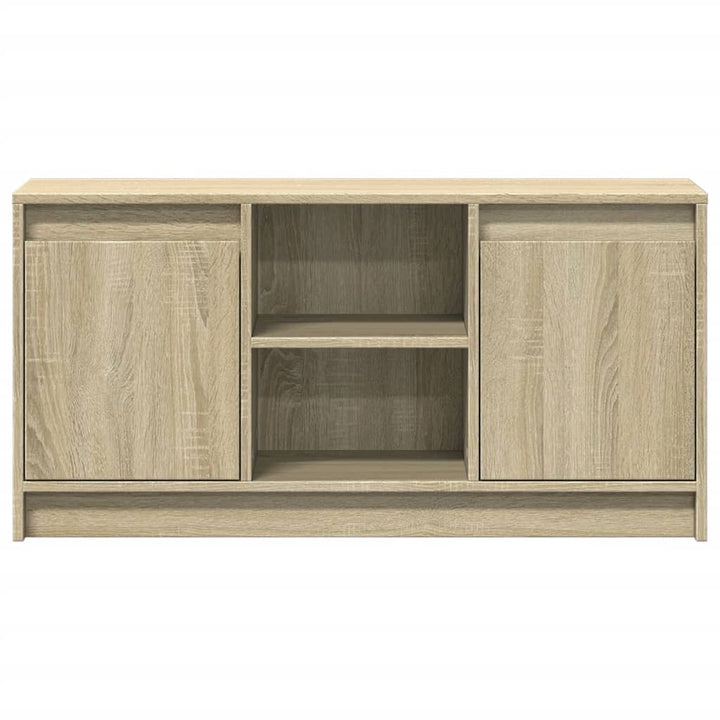 tv-bord med LED-lys 100x34x50 cm konstrueret træ sonoma-eg