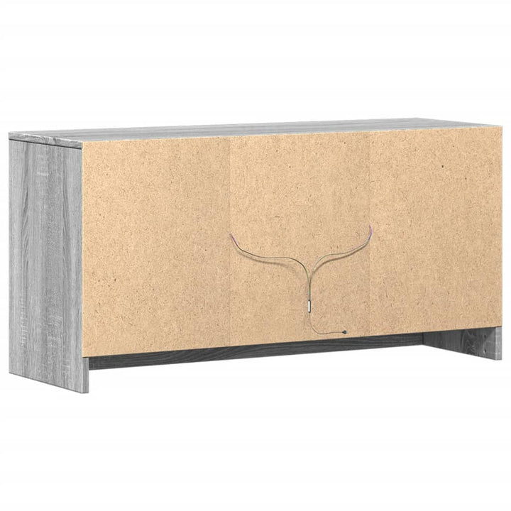 tv-bord m. LED-lys 100x34x50 cm konstrueret træ grå sonoma-eg