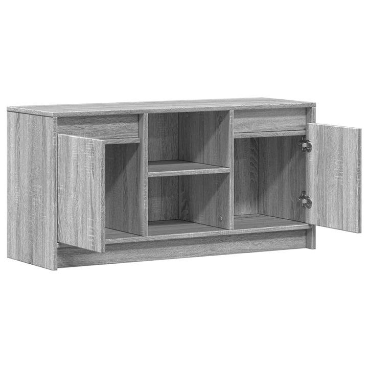 tv-bord m. LED-lys 100x34x50 cm konstrueret træ grå sonoma-eg